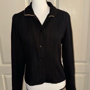 Black Stripe Business Blazer Jacket - Size 6